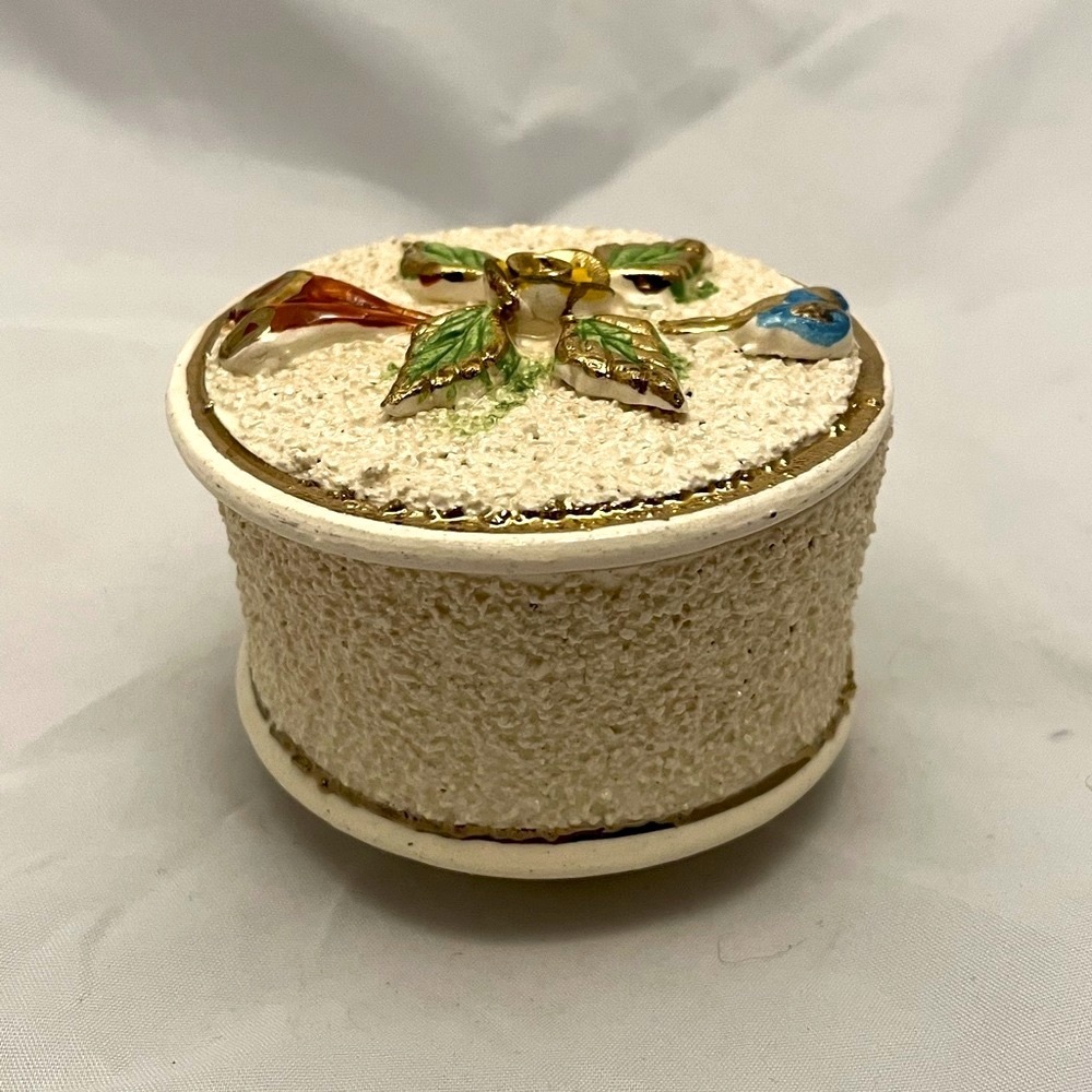 Studio Art Pottery Lidded Trinket Bowl, Vintage EUC